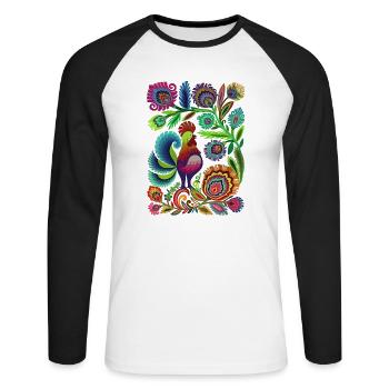 Suède Suède Pays nordiques Scandinavie voyage art art - T-shirt baseball manches longues Homme - blanc/noir - Devant - Nik (191cm)
