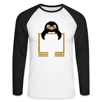 I Just Really Like Penguins OK Ich mag Pinguine - Unisex Long Sleeve Baseball T-Shirt - white/black - Front - Nik (191cm)