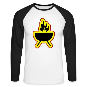 Grill Symbol Grilling - Unisex Long Sleeve Baseball T-Shirt - white/black - Front - Nik (191cm)