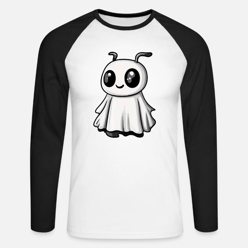 Ameise Halloween Comic Geist - Unisex Baseballshirt langarm - Weiß/Schwarz