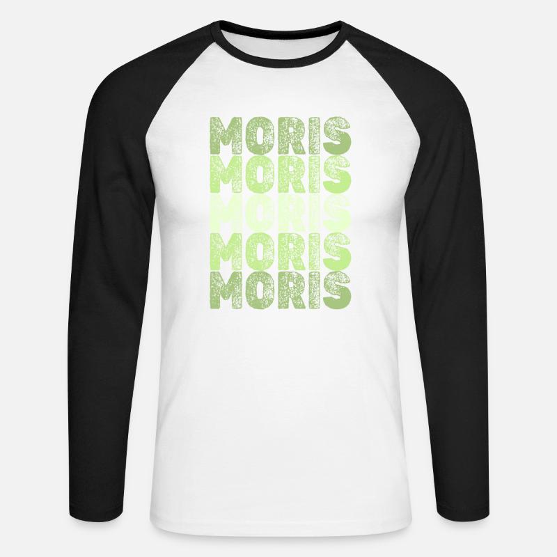 Moris als Moris - Unisex Baseballshirt langarm - Weiß/Schwarz