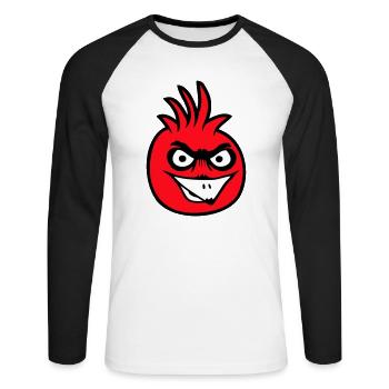 Parrot Bird Stares Nasty Aggressive Rage - Unisex Long Sleeve Baseball T-Shirt - white/black - Front - Nik (191cm)