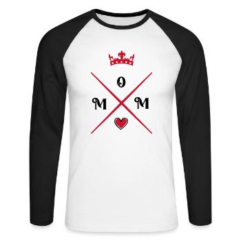 mom heart - Unisex Long Sleeve Baseball T-Shirt - white/black - Front - Nik (191cm)