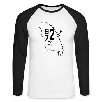 martinique - T-shirt baseball manches longues Homme - blanc/noir - Devant - Nik (191cm)