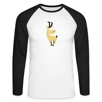 chamois (c) - T-shirt baseball manches longues Homme - blanc/noir - Devant - Nik (191cm)