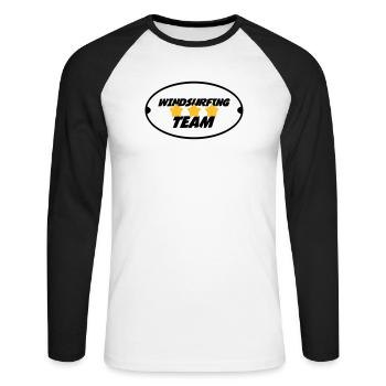 Windsurfing / Windsurfen / Planche à voile - T-shirt baseball manches longues Homme - blanc/noir - Devant - Nik (191cm)