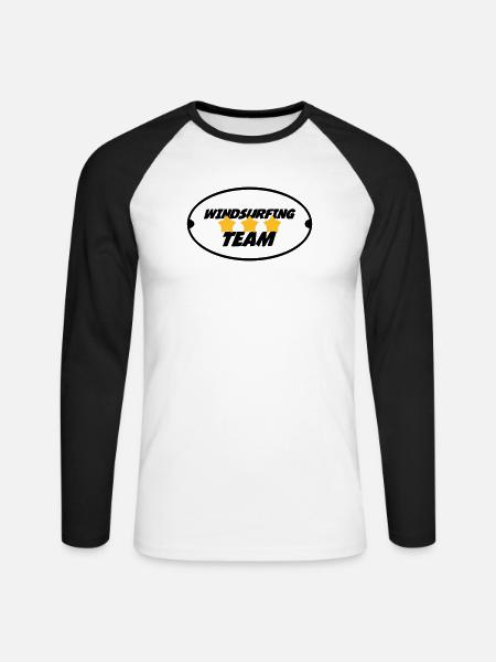 Windsurfing / Windsurfen / Planche à voile - Unisex Long Sleeve Baseball T-Shirt - white/black