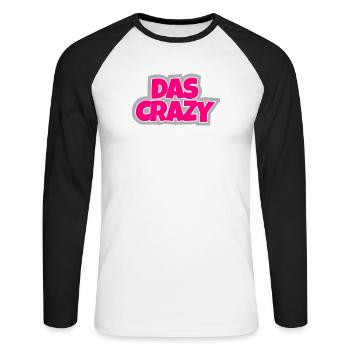 The Crazy - fou, accrocheur et tout simplement drôle - T-shirt baseball manches longues Homme - blanc/noir - Devant - Nik (191cm)