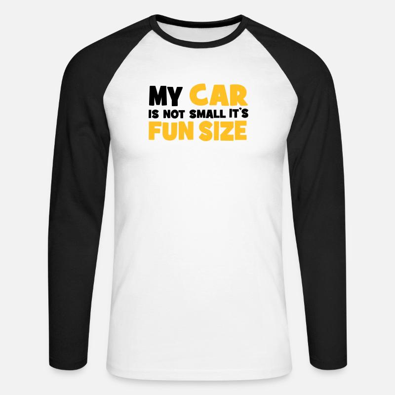 small car - Unisex Baseballshirt langarm - Weiß/Schwarz