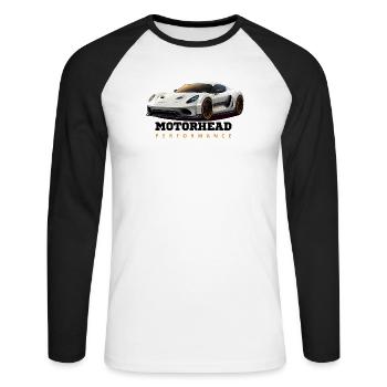 Performance Sports Car - Unisex Long Sleeve Baseball T-Shirt - white/black - Front - Nik (191cm)
