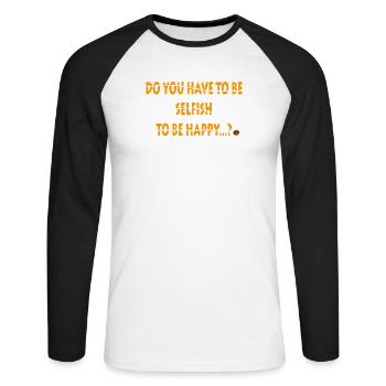 Bold Motivational Text Design - Unisex Long Sleeve Baseball T-Shirt - white/black - Front - Nik (191cm)