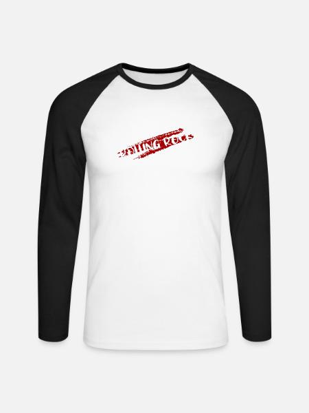 A Rolling Rock - Unisex Baseballshirt langarm - Weiß/Schwarz