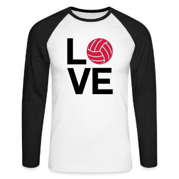 love volleyball - T-shirt baseball manches longues Homme - blanc/noir - Devant - Nik (191cm)
