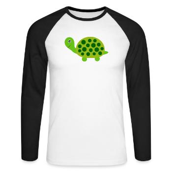 Tortue Tortues - T-shirt baseball manches longues Homme - blanc/noir - Devant - Nik (191cm)
