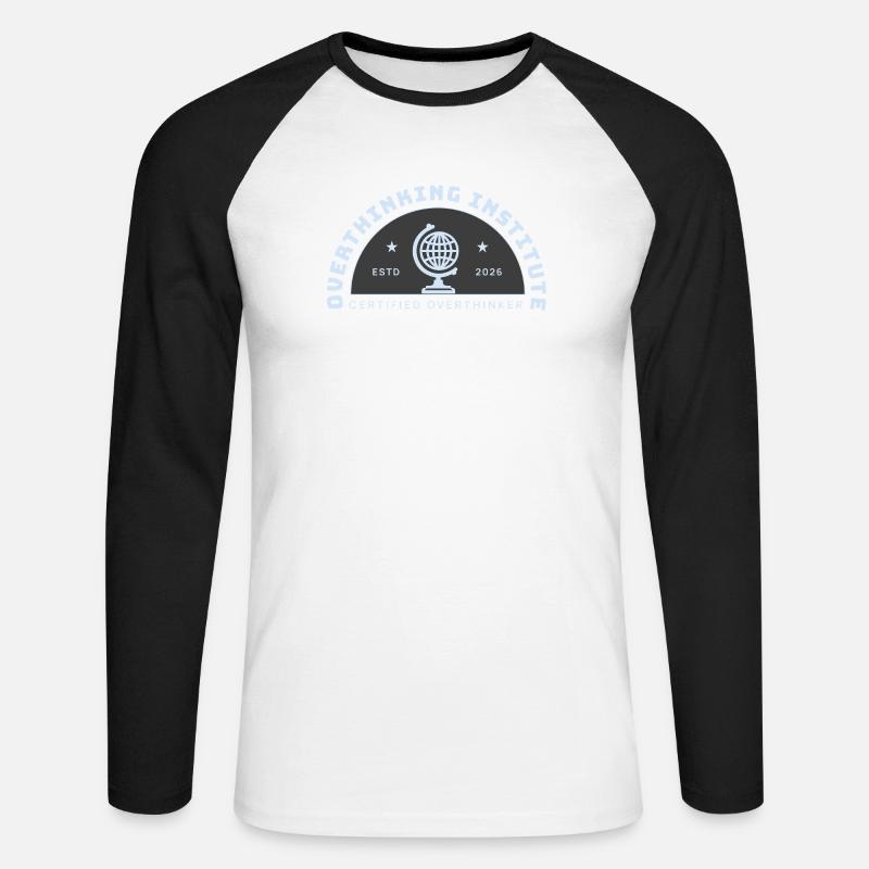 Überdenkendes Institut-Emblem - Unisex Baseballshirt langarm - Weiß/Schwarz