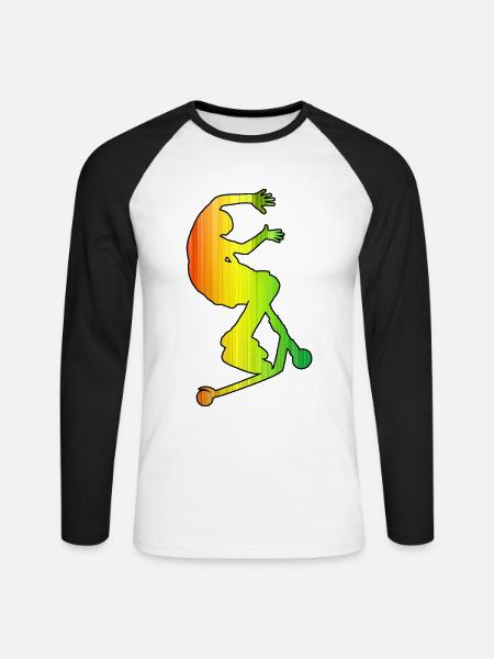 Freestyle-Roller - Unisex Baseballshirt langarm - Weiß/Schwarz