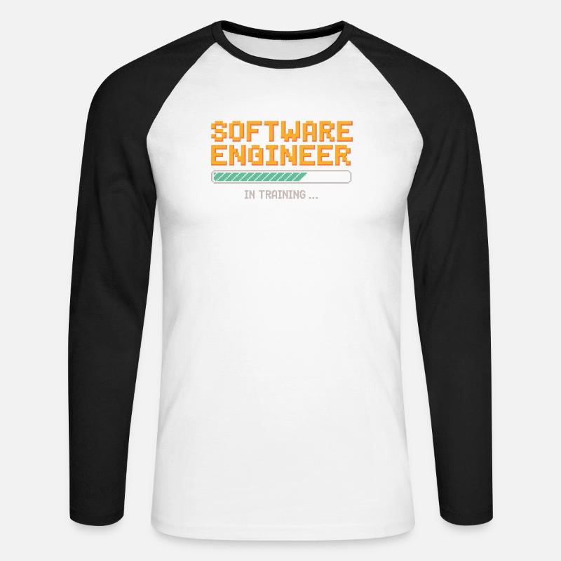 Softwareentwickler in Ausbildung Debugging Humor - Unisex Baseballshirt langarm - Weiß/Schwarz