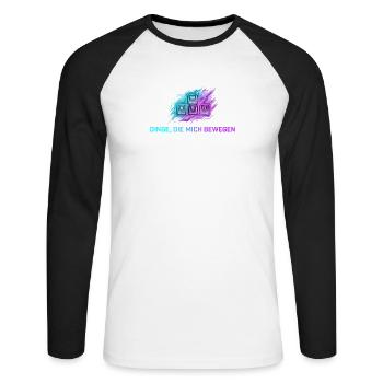 Gaming Tastatur Dinge, die mich Bewegen WASD - Unisex Baseballshirt langarm - Weiß/Schwarz - Vorne - Nik (191cm)