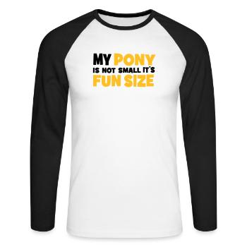 Pony - Unisex Baseballshirt langarm - Weiß/Schwarz - Vorne - Nik (191cm)