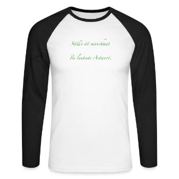 silence is sometimes the loudest response - Unisex Long Sleeve Baseball T-Shirt - white/black - Front - Nik (191cm)