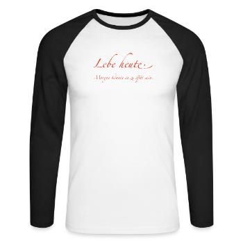 Vivez aujourd’hui - T-shirt baseball manches longues Homme - blanc/noir - Devant - Nik (191cm)