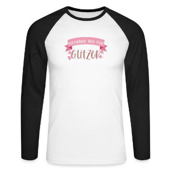 Fahrrad Rennrad Sport Radsport Glitzer Geschenk - Unisex Baseballshirt langarm - Weiß/Schwarz - Vorne - Nik (191cm)
