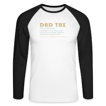 Papa-Steuer: Papa kauft für Kinder - Unisex Baseballshirt langarm - Weiß/Schwarz - Vorne - Nik (191cm)