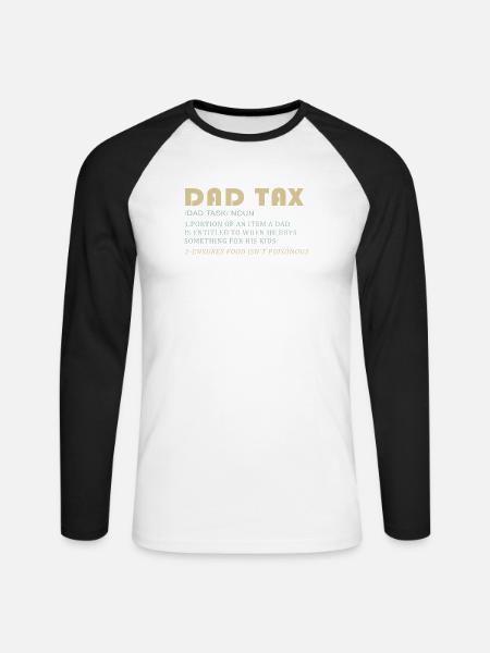 Dad Tax: Dad's Buying for Kids - Langærmet herre-baseballshirt - hvid/sort