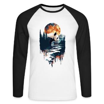Panda - Unisex Long Sleeve Baseball T-Shirt - white/black - Front - Nik (191cm)