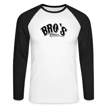 bro shirt bros shirt - Unisex Long Sleeve Baseball T-Shirt - white/black - Front - Nik (191cm)