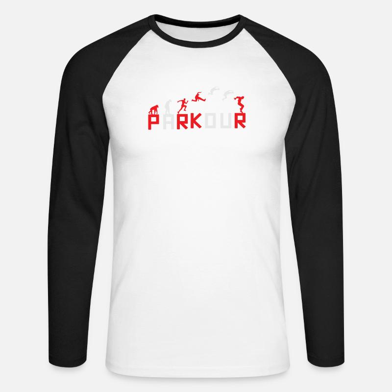 Evolution of Running Sequence Design - Unisex Long Sleeve Baseball T-Shirt - white/black