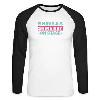 Musical Theatre Have A Shine Day Theater Gift - Unisex Baseballshirt langarm - Weiß/Schwarz - Vorne - Nik (191cm)
