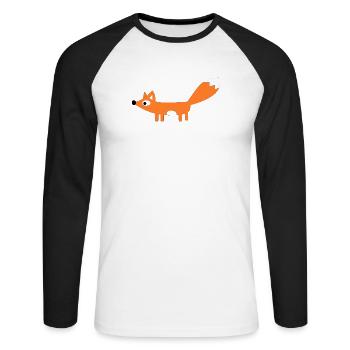 Renard - T-shirt baseball manches longues Homme - blanc/noir - Devant - Nik (191cm)