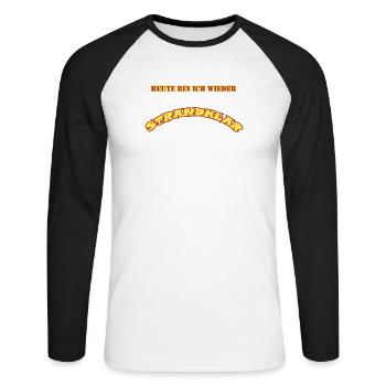 Strandklar - Unisex Baseballshirt langarm - Weiß/Schwarz - Vorne - Nik (191cm)