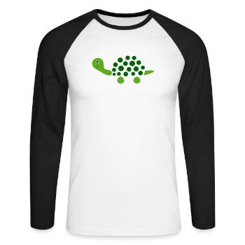 Schildkröten Schildkröten - Unisex Baseballshirt langarm - Weiß/Schwarz - Vorne - Nik (191cm)