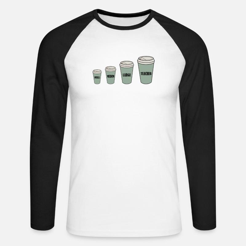 Lehrerkaffee - Unisex Baseballshirt langarm - Weiß/Schwarz