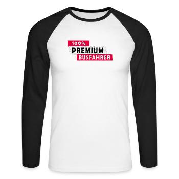 100% Premium Busfahrer Design / Geschenkidee - Unisex Baseballshirt langarm - Weiß/Schwarz - Vorne - Nik (191cm)