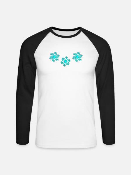 Snow - Unisex Baseballshirt langarm - Weiß/Schwarz