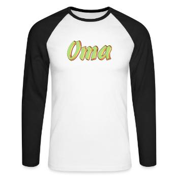 Kosename Oma 3DStyle - Unisex Baseballshirt langarm - Weiß/Schwarz - Vorne - Nik (191cm)
