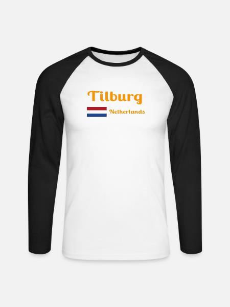 Tilburg, Netherlands- Stylish prints - Unisex Long Sleeve Baseball T-Shirt - white/black