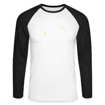 Bergeistert Berge Begeisterung Sonne Wandern Trail - Unisex Baseballshirt langarm - Weiß/Schwarz - Vorne - Nik (191cm)