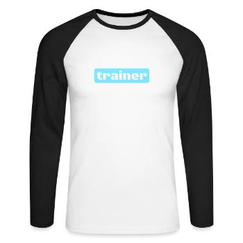 Personal Trainer Fitness Trainer - Unisex Long Sleeve Baseball T-Shirt - white/black - Front - Nik (191cm)
