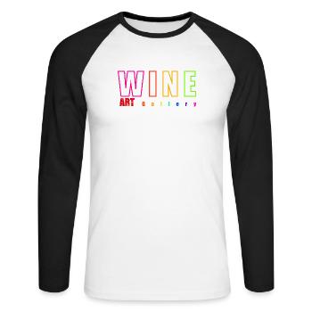 Wine - ART - Unisex Long Sleeve Baseball T-Shirt - white/black - Front - Nik (191cm)