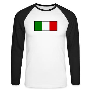 Italy Italian flag flag gift - Unisex Long Sleeve Baseball T-Shirt - white/black - Front - Nik (191cm)