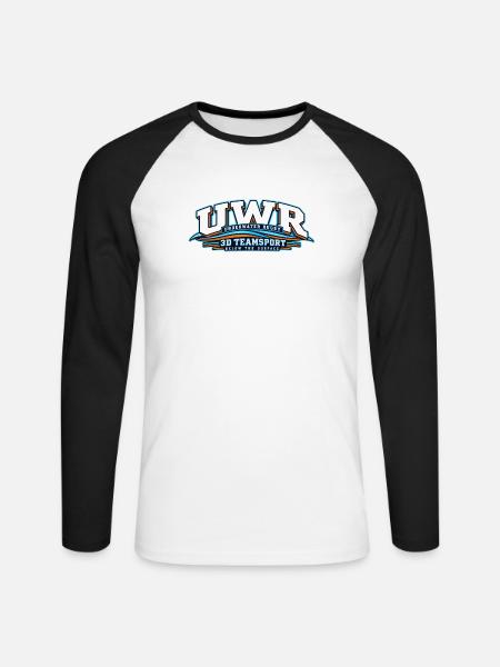 Unterwasser Rugby 3D Teamsport - Unisex Baseballshirt langarm - Weiß/Schwarz