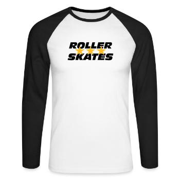 Roller Skates - T-shirt baseball manches longues Homme - blanc/noir - Devant - Nik (191cm)