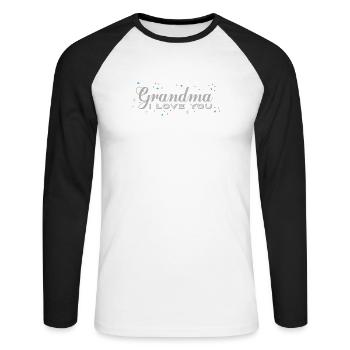 Oma Ich Liebe Dich Weihnachten - Unisex Baseballshirt langarm - Weiß/Schwarz - Vorne - Nik (191cm)