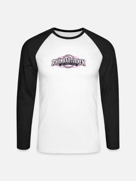 Rhönradturnen Logo Kraft Balance - Unisex Baseballshirt langarm - Weiß/Schwarz