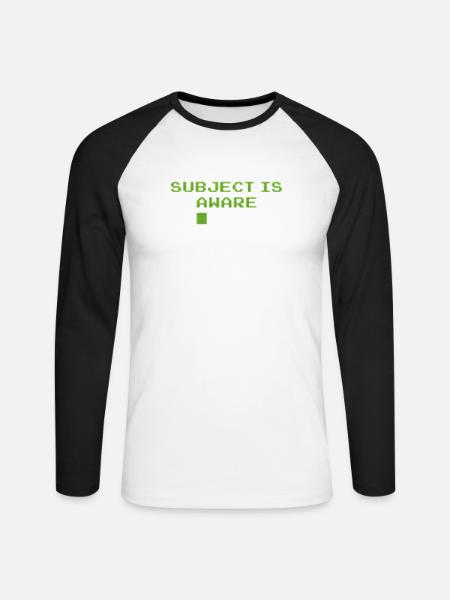 SUBJECT IS AWARE - Unisex Baseballshirt langarm - Weiß/Schwarz