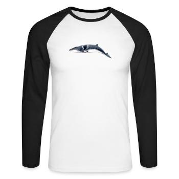 Minke - Petit rorqual - baleine Minke - T-shirt baseball manches longues Homme - blanc/noir - Devant - Nik (191cm)